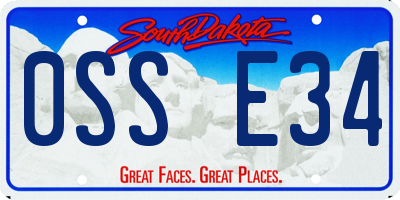 SD license plate 0SSE34