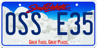 SD license plate 0SSE35