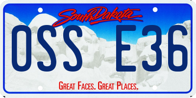 SD license plate 0SSE36