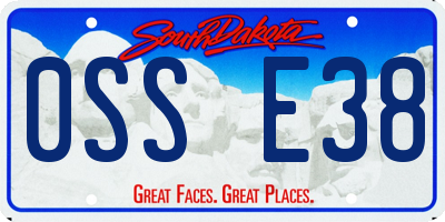 SD license plate 0SSE38