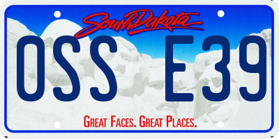 SD license plate 0SSE39
