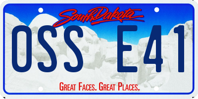 SD license plate 0SSE41