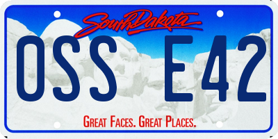 SD license plate 0SSE42