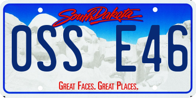 SD license plate 0SSE46