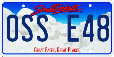 SD license plate 0SSE48