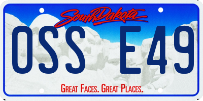 SD license plate 0SSE49