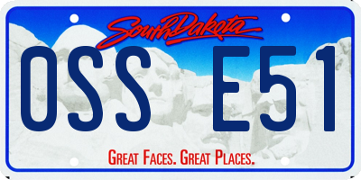 SD license plate 0SSE51