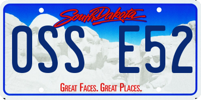 SD license plate 0SSE52