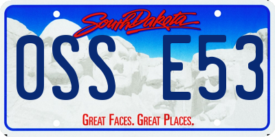 SD license plate 0SSE53