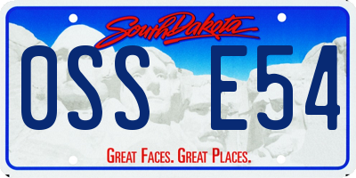 SD license plate 0SSE54
