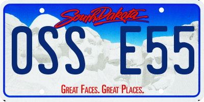 SD license plate 0SSE55