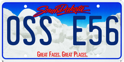 SD license plate 0SSE56