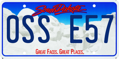 SD license plate 0SSE57