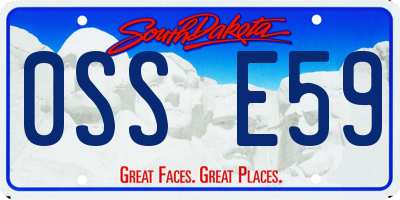 SD license plate 0SSE59