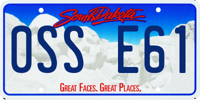 SD license plate 0SSE61