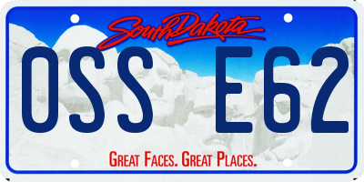 SD license plate 0SSE62