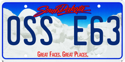 SD license plate 0SSE63