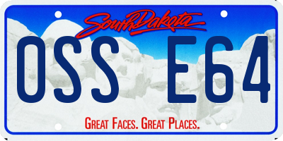 SD license plate 0SSE64