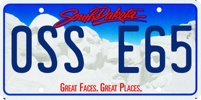 SD license plate 0SSE65