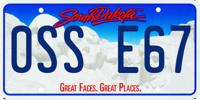 SD license plate 0SSE67