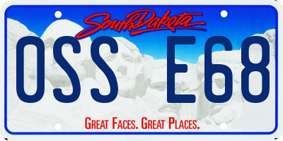 SD license plate 0SSE68