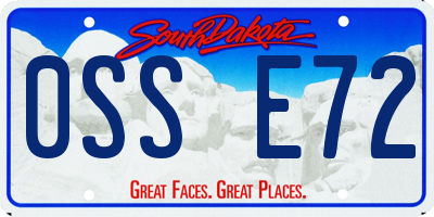 SD license plate 0SSE72