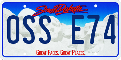SD license plate 0SSE74