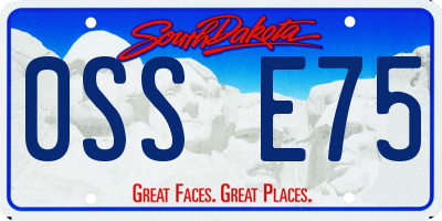 SD license plate 0SSE75