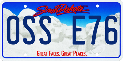 SD license plate 0SSE76