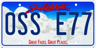 SD license plate 0SSE77