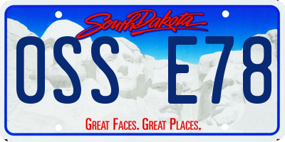 SD license plate 0SSE78