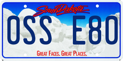 SD license plate 0SSE80