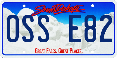 SD license plate 0SSE82