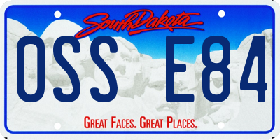 SD license plate 0SSE84
