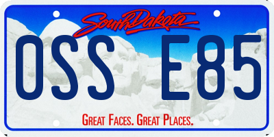 SD license plate 0SSE85
