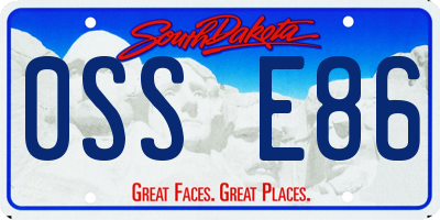 SD license plate 0SSE86