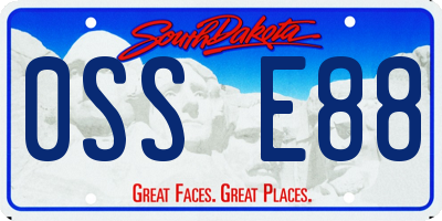 SD license plate 0SSE88