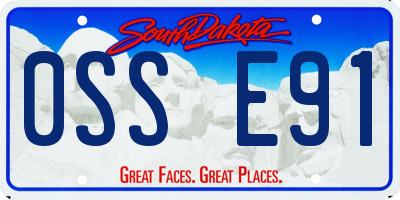 SD license plate 0SSE91