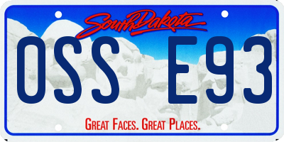 SD license plate 0SSE93