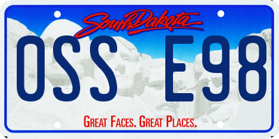 SD license plate 0SSE98