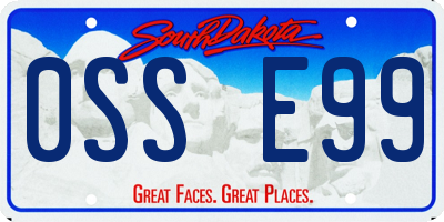 SD license plate 0SSE99