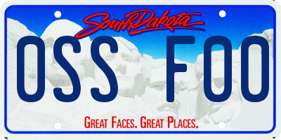 SD license plate 0SSF00
