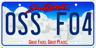 SD license plate 0SSF04