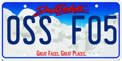 SD license plate 0SSF05