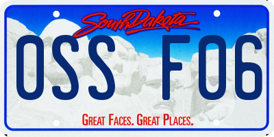 SD license plate 0SSF06