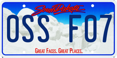 SD license plate 0SSF07