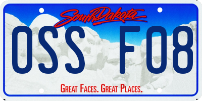 SD license plate 0SSF08