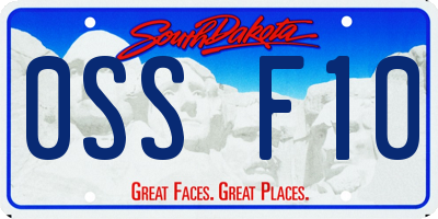 SD license plate 0SSF10