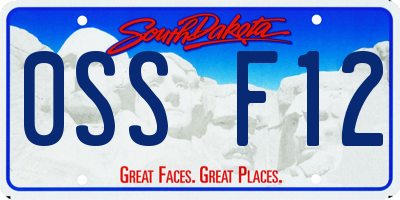 SD license plate 0SSF12