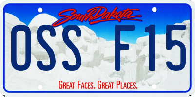 SD license plate 0SSF15